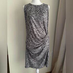 MICHAEL KORS Draped Animal Print Midi Dress, size M.